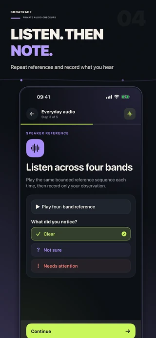 SonaTrace — Listen. Then note.. Keep your own observations.
