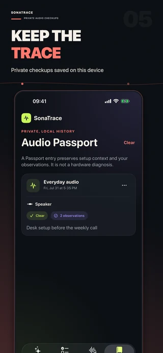 SonaTrace — Keep the trace. Revisit your Audio Passport.